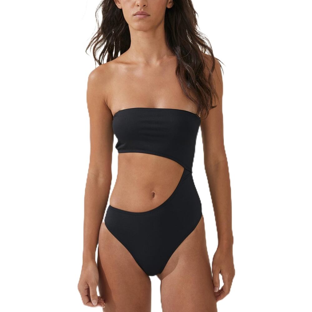 COTTON ON Women's Strapless Cutout Brazilian One-Piece Swimsuit Black M 14226 - Picture 1 of 1